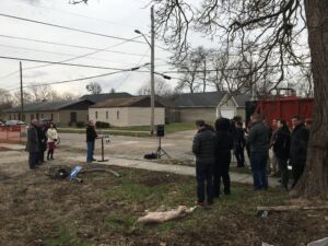 Mayor Joe Hogsett, community partners demolish problem property in the King Park neighborhood