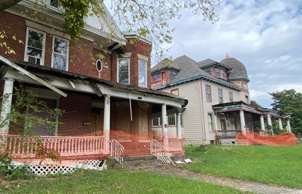Wayne county Image homes barred off with orange fencing